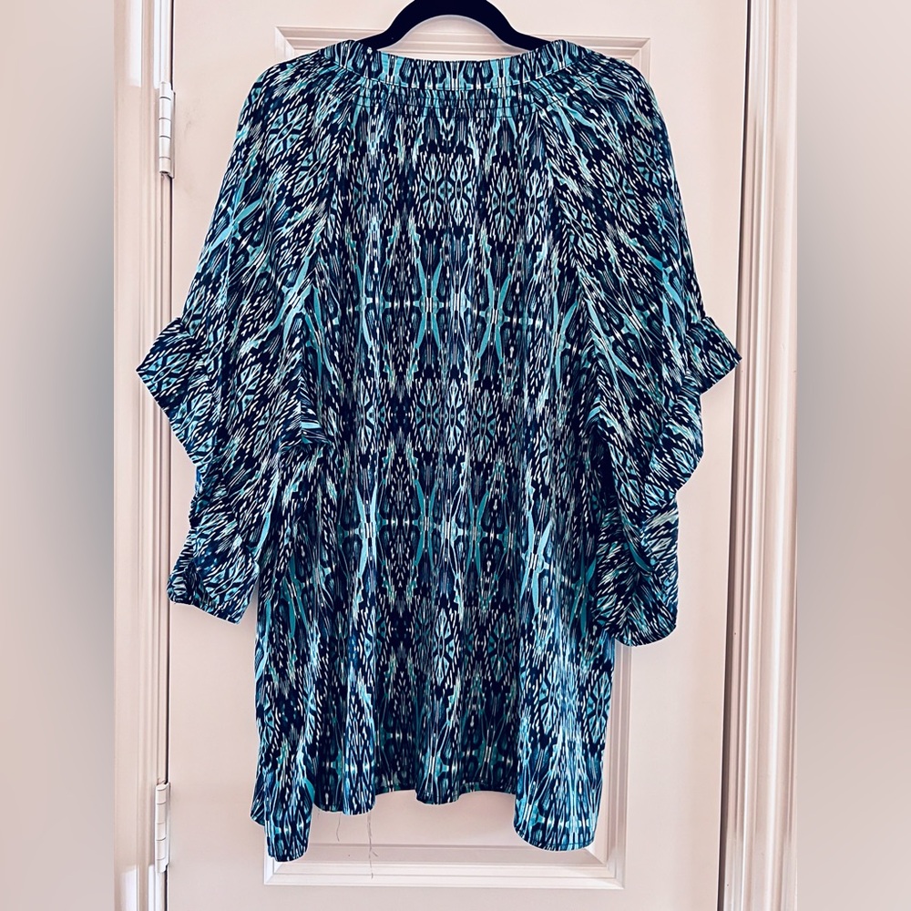 Kim Gravel Blue Patterned Top - Picture 6 of 6